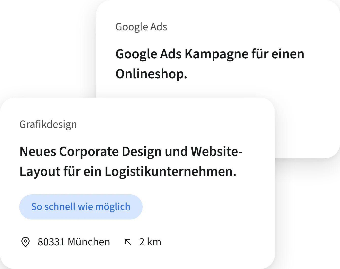 ein Screenshot von zwei Leads auf der Plattform