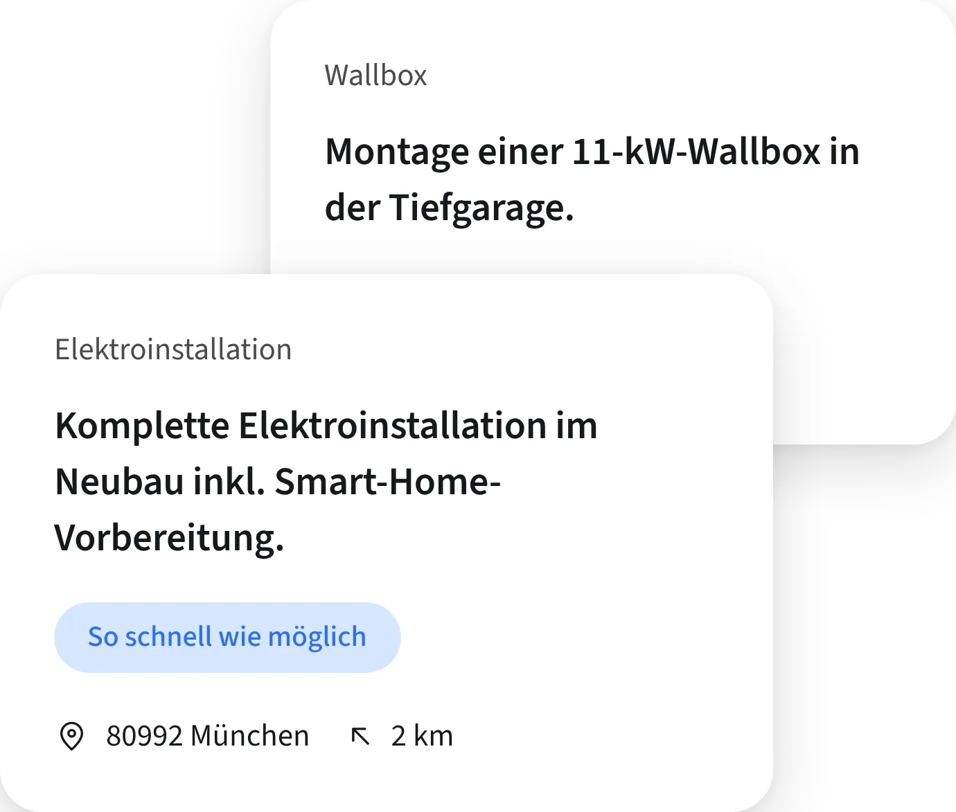 ein Screenshot von zwei Leads auf der Plattform