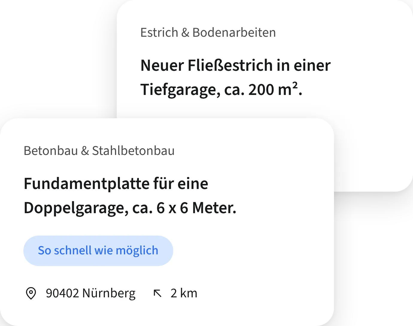 ein Screenshot von zwei Leads auf der Plattform