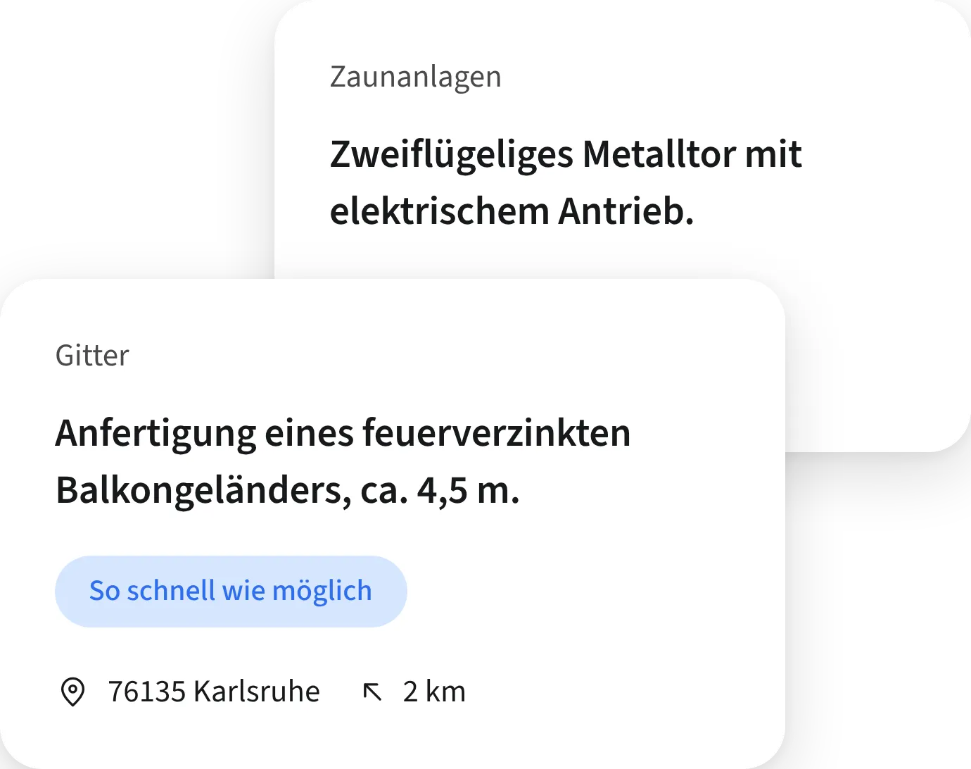 ein Screenshot von zwei Leads auf der Plattform