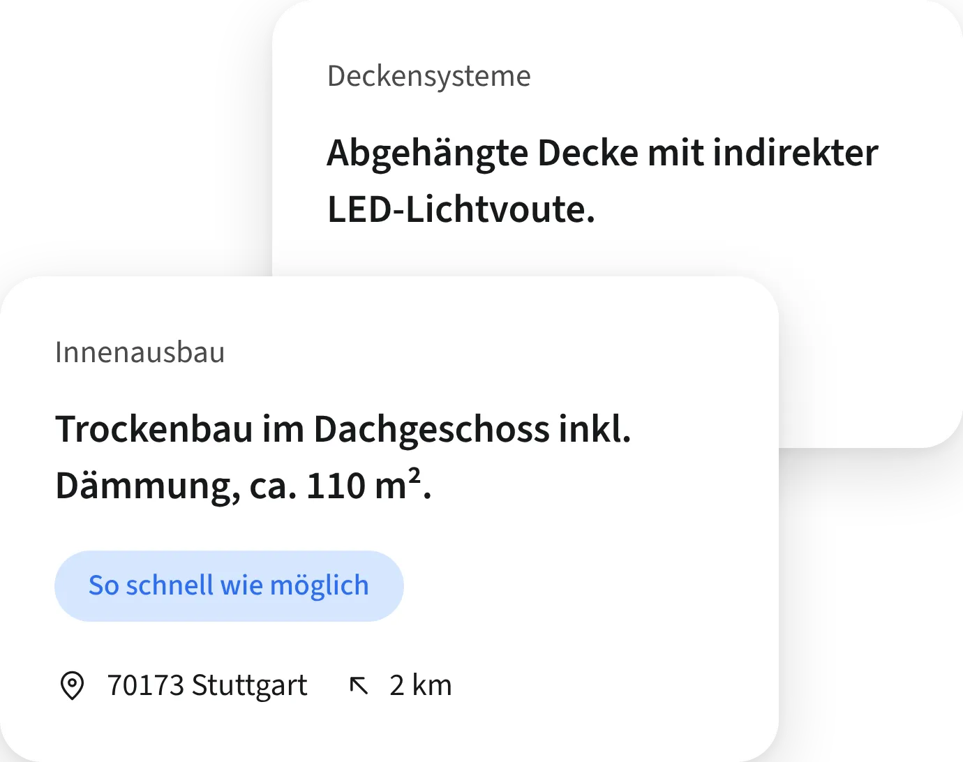ein Screenshot von zwei Leads auf der Plattform