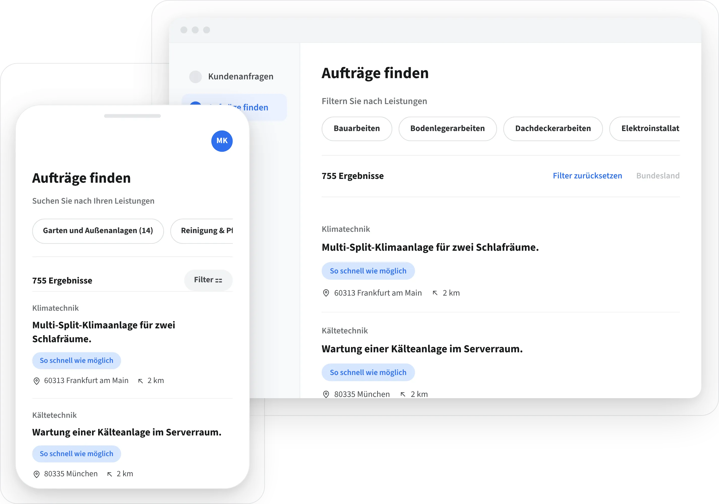 Ein Screenshot der Plattform