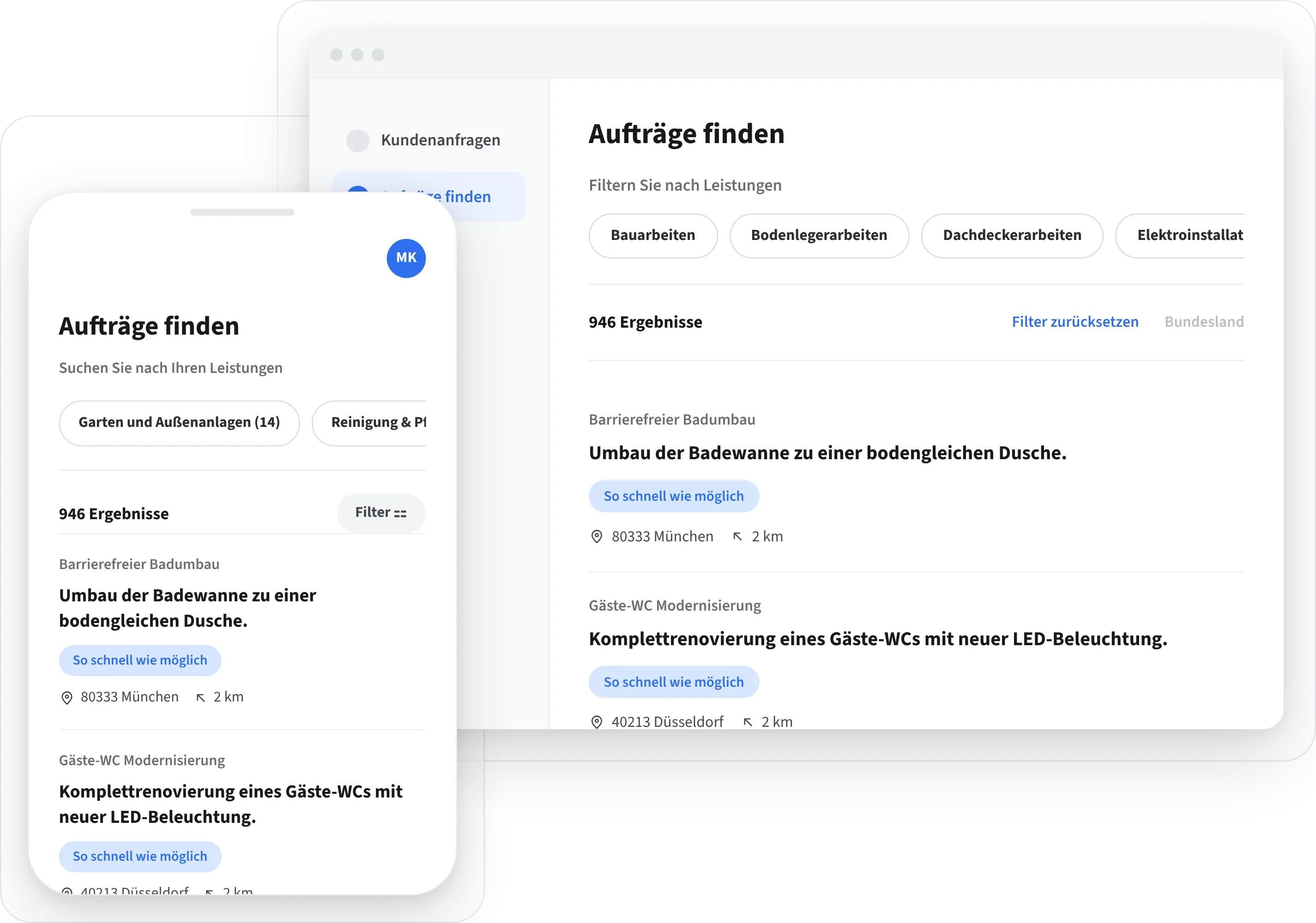 Ein Screenshot der Plattform